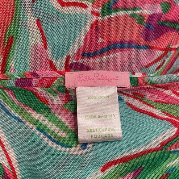 Lilly Pulitzer Riley Infinity Scarf In The Vias | Pink Green Blue Floral Print - Picture 3 of 8